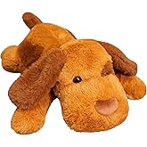 Gotikle Weighted Stuffed Animals Dog, 15.75 inch 1.5 lbs Dog Weighted Plush Animal, Cute Plush Toy Pillow, Gifts for Adults, Kids, Boys and Girls(Brown)