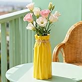 Arawat Ceramic Vase Decor for Pampas Grass Flowers Vases for Modern Home Decor, Yellow Tall Vase for Living Room Bedroom Bathroom Kitchen Office Wedding Table Shelf Farmhouse Minimalist Decor