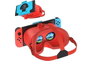 TIMETOP VR Headset for Nintendo Switch & OLED Model Upgraded, Virtual Reality VR Glasses with Adjustable HD Lenses Comfortable Head Strap, 3D Goggles for Nintendo Switch OLED VR Games Cool Stuff for Kids Boys