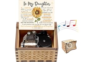 DOPTIKA Sunflower Wooden Engraved Colorful Music Box - You Are My Sunshine Gifts For Daughter From Mom, Christmas, Valentines Day, Thanksgiving, Birthday Gifts For Her, Sunflower Gifts