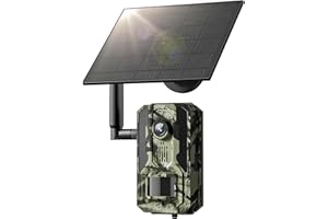 Loatos Trail Camera, 2k HD Live Feed Cellular Trail Cameras with Built-in SIM Card 4G Unlimited Data Plan Game Camera IP66 Solar Powered Motion Night Vision
