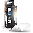 Philips Hue Smart 40W B39 Candle-Shaped LED Bulb - White Ambiance Warm-to-Cool White Light - 1 Pack - 450LM - E12 - Indoor - Control with Hue App - Works with Alexa, Google Assistant and Apple Homekit
