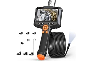 AOPICK Endoscope Camera with Light - 4.3'' IPS Screen 1080P HD Borescope with 8 Adjustable Led Lights, IP67 Waterproof Endoscope Inspection Camera with 16.5ft Semi-Rigid Snake Cable