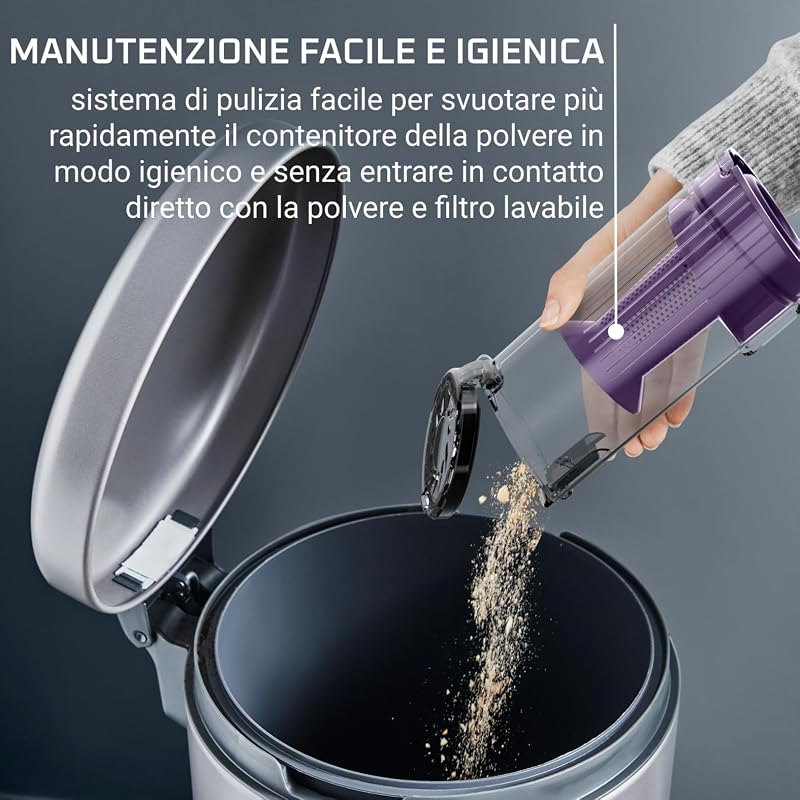 X-Pert 7.60 Essential, Aspirapolvere Senza Fili Potente, Scopa Elettrica Senza Fili con Luci LED, Facile da Pulire, Autonomia Fino a 45 Min, 140 W, RH6A33