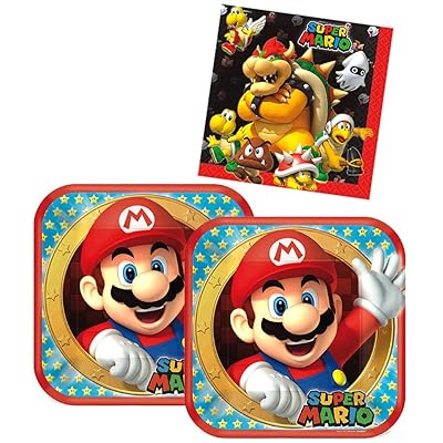 Super Mario Brothers Birthday Party Supplies Pack For 16 Guests