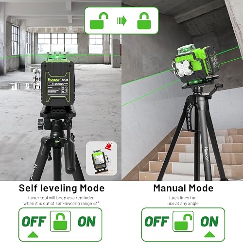 LasGoo 4x360° Self-Leveling Laser Level, 16 Lines Green Cross Line