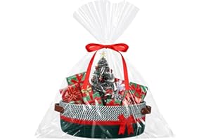 Colingmill Christmas Gift Basket for Gifts Set Large Gift Baskets Empty with Handles and Wrapping Set Storage 14"x 10"x 5.5" Empty Decorative Chest Box for Presents Wedding Baby Shower(Green)