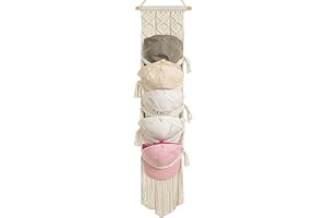 JONTELL Boho Baseball Cap Hanger-1 Pack-Macrame Hat Organizer for Ball Caps Holder Over Door, Hat Rack for Wall, Cap Rack for Decoration and Display, Boho Handmade Cap Display