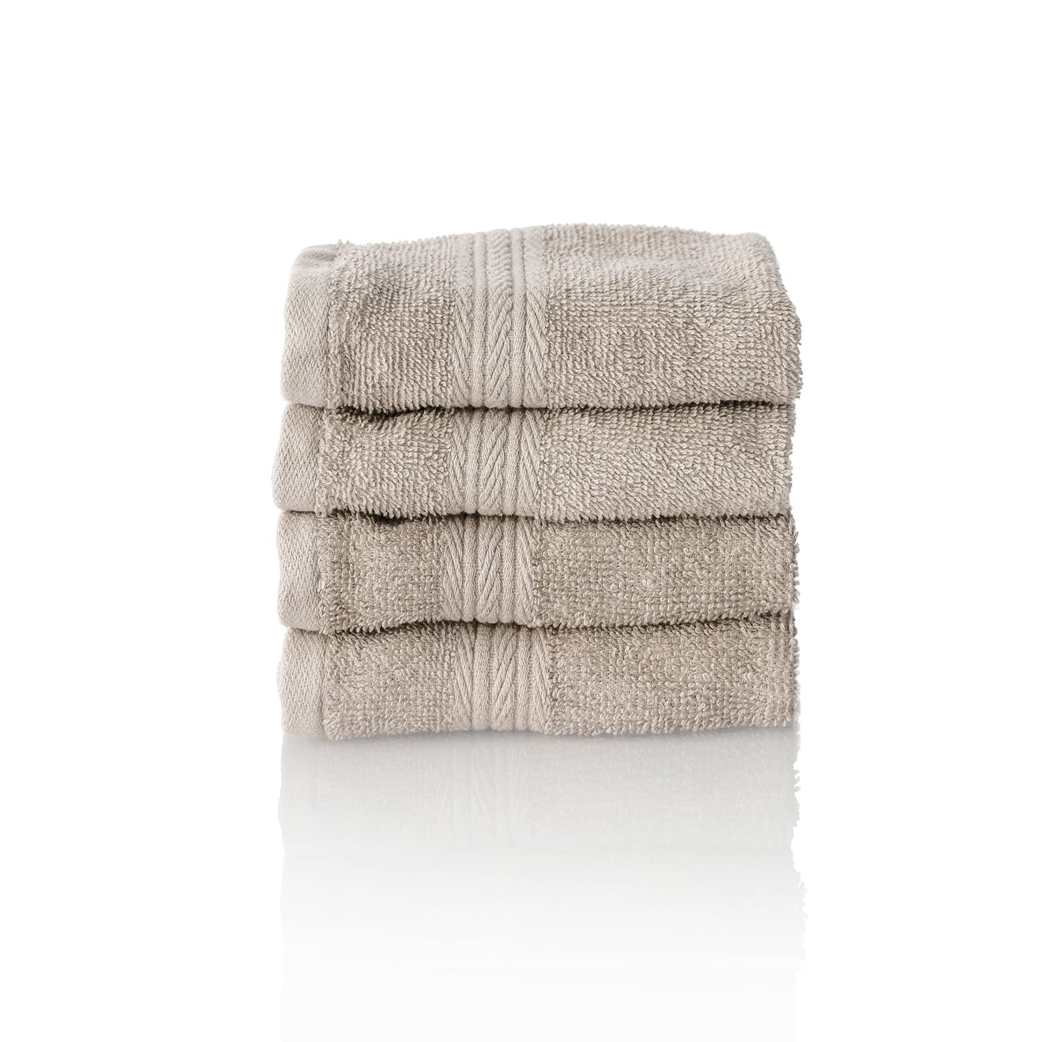 ALCLEAR set of terry hand towels, range of soft and highly absorbent towels, OEKOTEX 100 certified, 5 colours & 5 sizes, colour: PLATINUM GREY, 4 x guest towels 30 x 50 cm