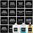 HVSWLY 30-Pack Laundry Labels For Jars – Minimalist Stickers For Organizing Laundry Room