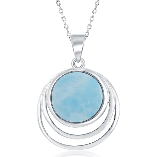 Collier Pendentif Turquoise Naturelle Ovale 20x10 Mm - Argent Sterling 925 - Chaîne Câble 45 Cm - Pierre De Protection Et Chance