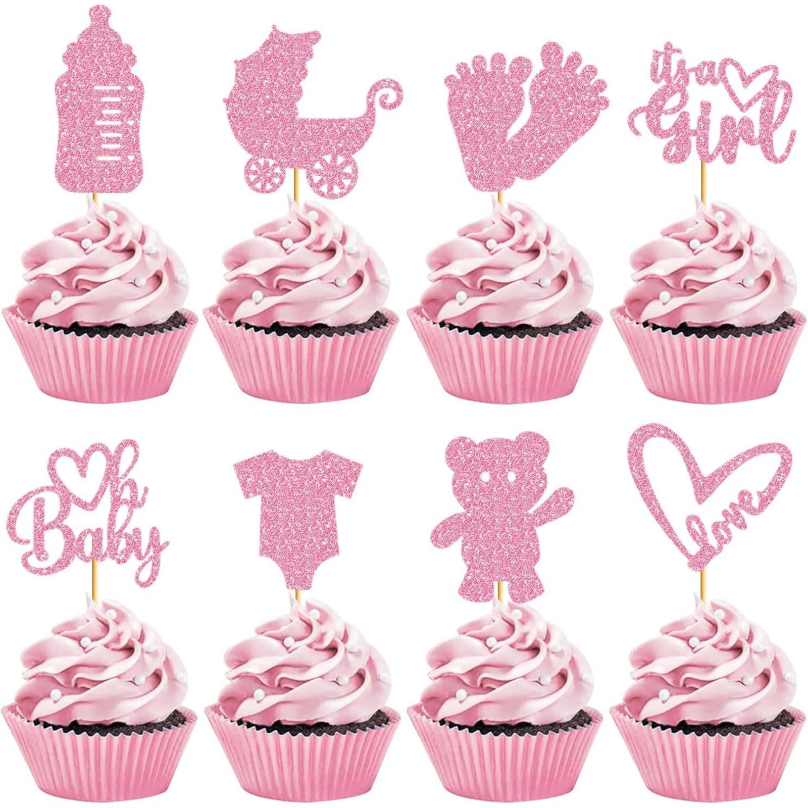 ALEGRE Its a Girl Cupcake Topper