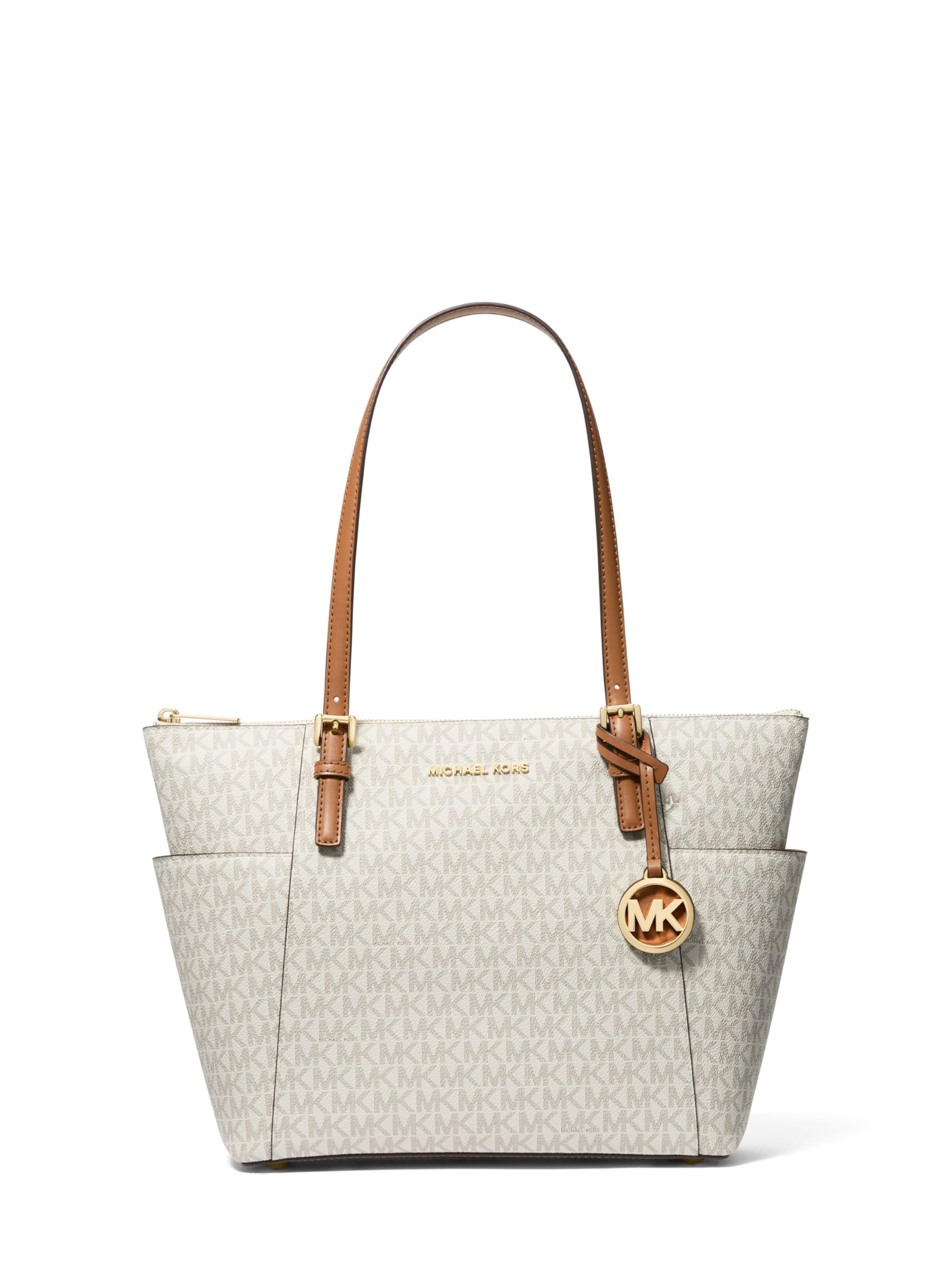 Michael Kors Jet Set East West Tote, Gold-Tone Hardware/Vanilla/Acorn Image