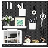 VUSIGN Pegboard Combination Wall Organizer Kit, 4 Pieces Pegboards and 17 Accessories Modular Hanging, Wall Mount Display Peg