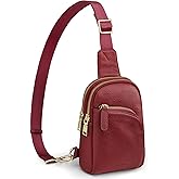 S-ZONE Genuine Leather RFID Blocking Small Sling Bag Women Crossbody Fanny Packs