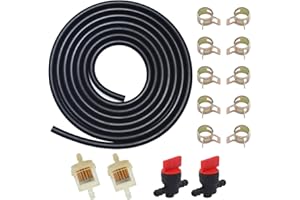 ZTOJAYIC 1/4 Gas Fuel Line kits,3 Meter Fuel Line Hose + 2Pcs 1/4" Inline Gas Fuel Shut Cut Off Valve + 2Pcs Fuel Filters + 10Pcs Clamps,for lawn mowers, tractors, tillers, snow blowers