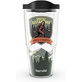 Tervis Social Distancing Yeti Made in USA Double Walled Insulated Tumbler Travel Cup Keeps Drinks Cold & Hot, 24oz, Clear
