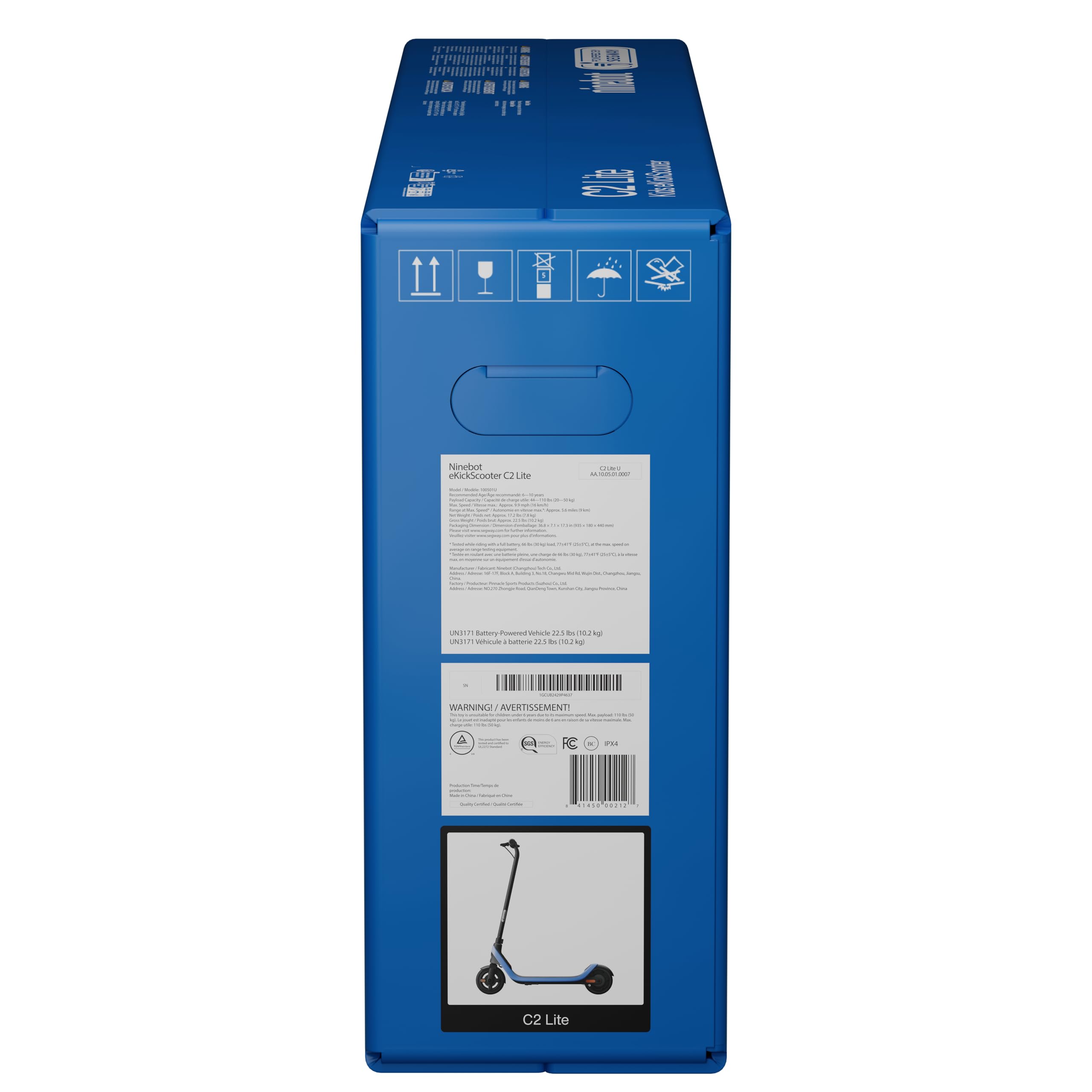 Segway Ninebot eKickScooter - Electric Scooter for Kids 6-14, w/t Adjustable Handlebar Height (Only C2 Pro) for Riders up to 132 lbs, Includes New Cruise Mode, UL-2272 Certified