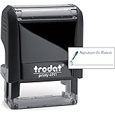 Trodat Printy 4911 Self-Inking Stamp with French Signature DU Parent Message - Blue Pad - Produced from up to 65% Recycled Pl