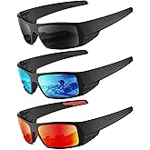 QALLY Sports Sunglasses-Men Polarized Mens-Sunglasses: Wrap Around Sun Glasses for Cycling Fishing with UV400 Protection