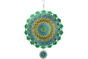 ADEVAR Peacock Hanging Wind Spinners Outdoor Clearance,Peacock Gifts 12 Inch Metal Wind Spinner for Yard and Garden,3D Stainless Steel Kinetic Wind Spinner for Outdoor Indoor Decorations