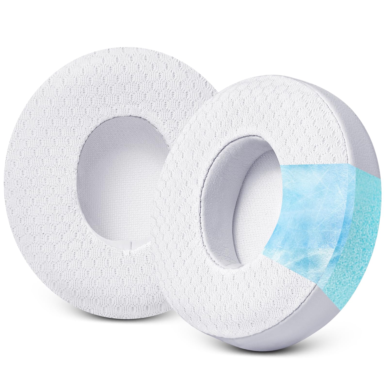 Photo 1 of Replacement Ear Pads for Beats Solo 3 - Cooling Gel Earpad Cushions for Solo 2 & 3 Wired Wireless - Headphones Covers with Strong Adhesive Memory Foam (White)