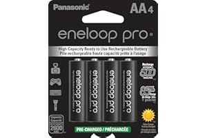 Panasonic BK-3HCCA4BA eneloop pro AA High-Capacity Ni-MH Pre-Charged Rechargeable Batteries, 4-Battery Pack