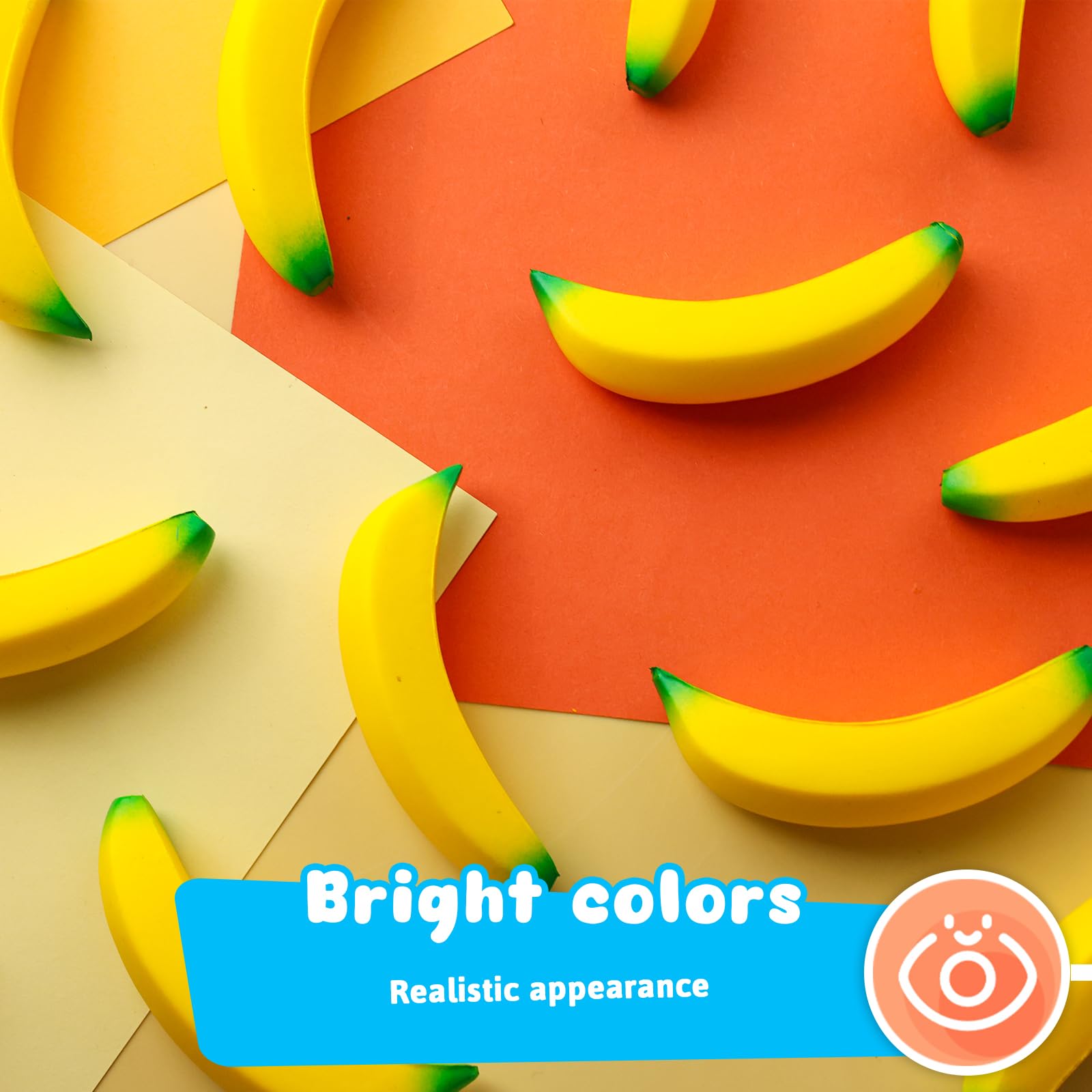 LovesTown 15PCS Banana Stress Toys, Banana Fidget Toys Mini Squeeze Toys for Kids Party Favors