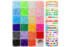 Bundooraking Clay Beads, 3000 pcs Polymer Clay Beads for Bracelets Making, heishi Beads for Bracelets, Clay Bead Bracelet kit, Flat Beads.…