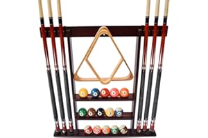 BILLIARD DEPOT 6 Pool Cue Rack - Billiard Stick Wall Rack, Multiple Colors Available