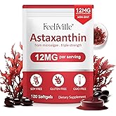 VOFANK Astaxanthin 12mg, Premium Astaxanthin Supplements with Antioxidant Activity, Supports Eye, Joint, Immune, Skin Health, Internal Circulation, Non-GMO & No Gluten 120 Softgels