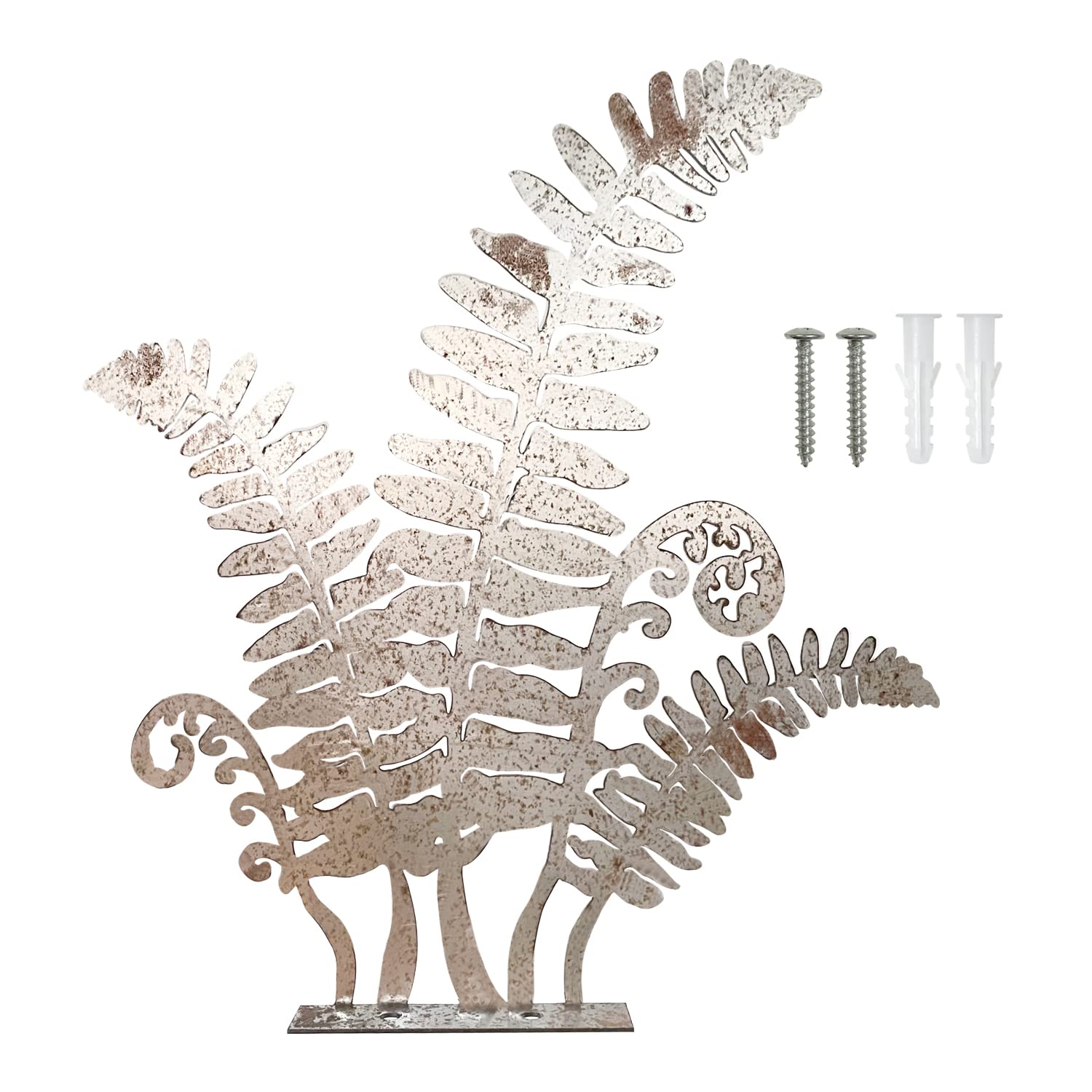 Reagia Rustic Metal Fern Leaf Sculpture, Rusty Art Flower Garden Landscape Garden Decor Gift Rustic Yard Ornament Yard Art Sculpture Gift