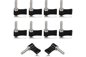SPEEDWOX 10 Pcs M5 20mm Thumb Screw With Handle - Male Threading Rotating Knob Adjustable Thumb Lever Screw (Black)
