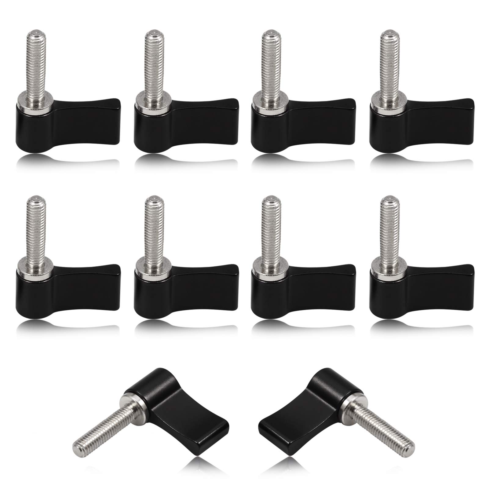 SPEEDWOX 10 Pcs M5 20mm Threading Rotating Knob, Adjustable Thumb Lever Screw, thumb screw with Single Wing, Red Aluminum Alloy for electronic equipment