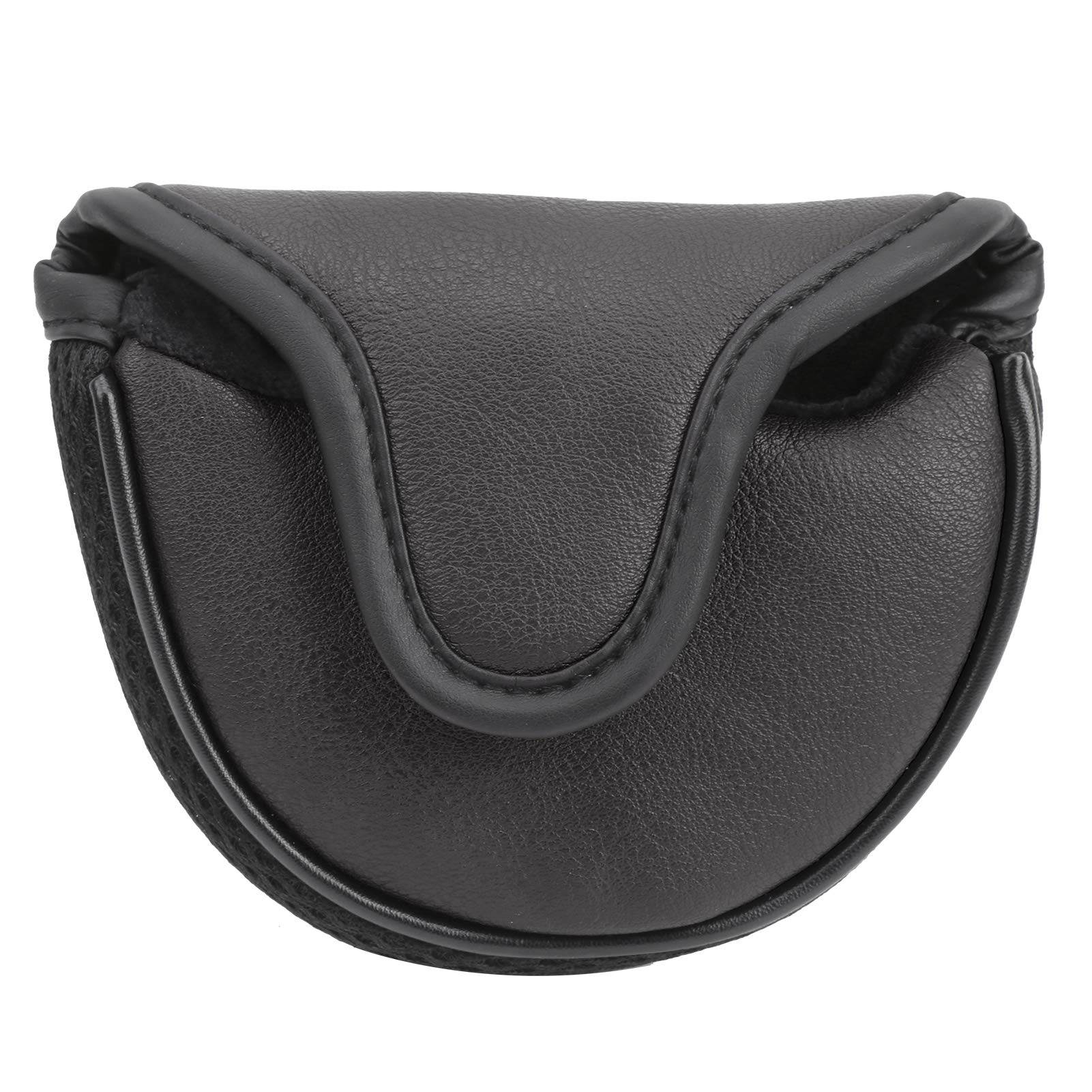 Golfs Putter Protection Covers, Mid Mallet Semicircle Headcover PU Leather Guard Soft Lining Waterproof Accessory Head Cover, Protective Equipment for Two Ball Protect Clubs