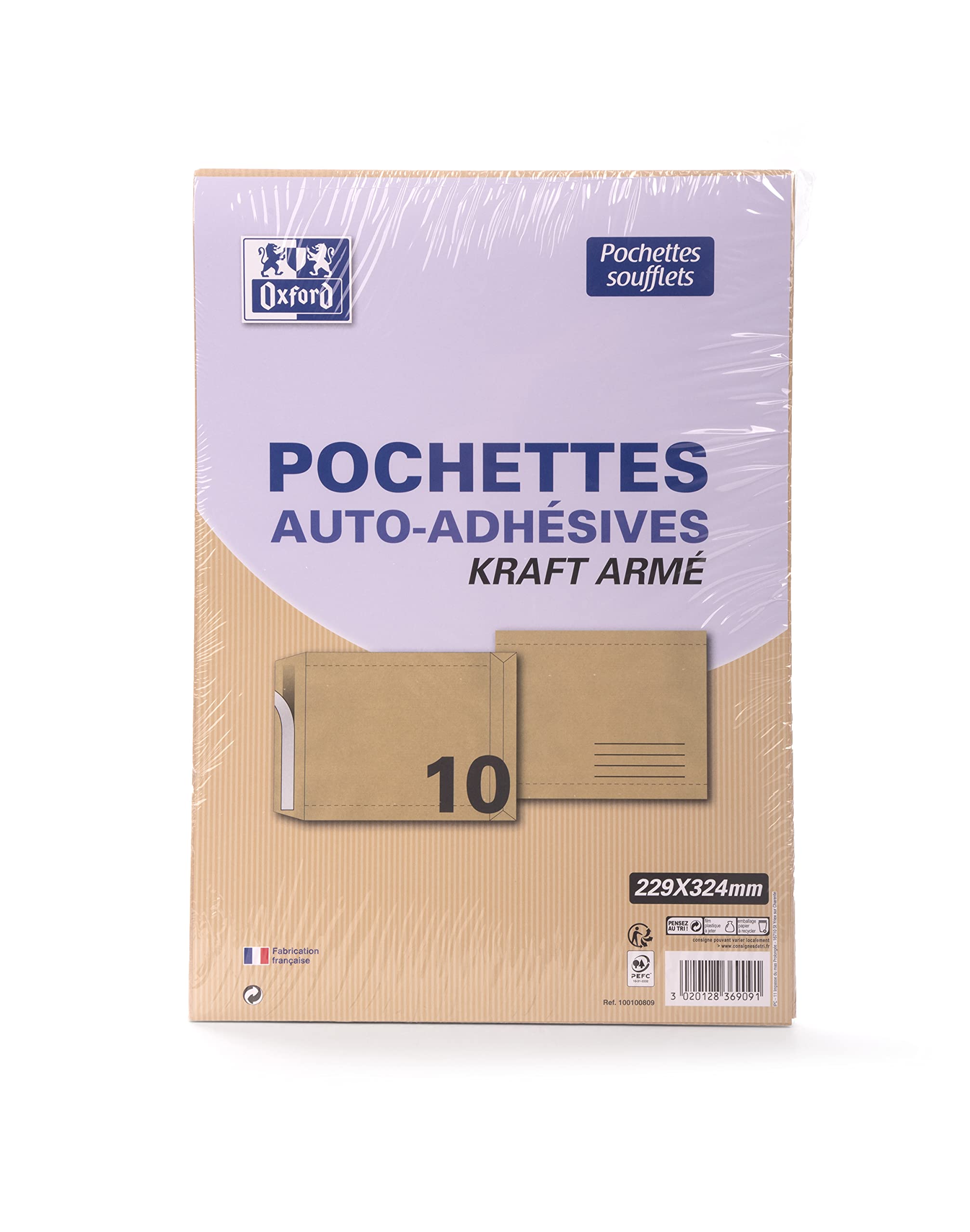 Oxford 100100809 229 x 324 cm Kraft Envelope with Self Seal
