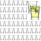 Geosar 100 Pieces Clear Short Shot Glasses Bulk 1.5 oz Mini Round Shot Glasses Heavy Base Small Glass Cups for Wedding Party, Water, Juice, Milk, Coffee, Drinking(Classic Style)