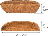 HH-LIFE 2 pcs Pre-formed Molded Coco Liners 36 inch Wall Trough view 2