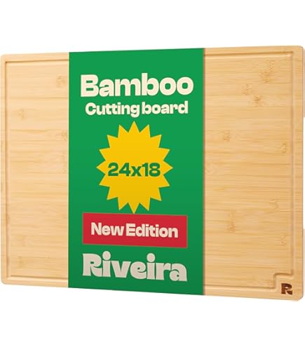 Riveira XXL Wood Cutting Board 36x24 Inches – Giant Butcher Block, Charcuterie Board & Stove Cover