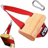 Ergonomic Arm Wrestling Handle with Wooden Grip, Wrist &amp; Forearm Strength Training Attachment for Cable Machines