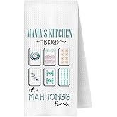 JWERBENPEY Mahjong Accessories Gifts Dish Tea Towel for Kitchen Decor,Gifts for Mah Jong Players Hand Towels for Bathroom Decor 16×24 Inches