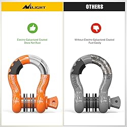 Nilight 2 Pack 3/4" D-Ring Shackle 4.75 Ton