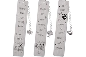 Mosailles Teacher Appreciation Bookmark Teachers Gifts Thank You Gifts from Students Graduation Gift Back to School Gift Special Teacher Gift Metal Bookmark with Tassel Set of 3 Appreciation Gift