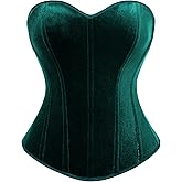 Scarlet Darkness Vintage Corset Tops for Women Overbust Bodyshaper Crop Top Strapless Open Back Renaisssance Corset