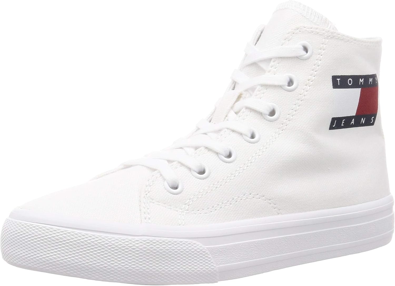 tommy jeans classic logo leather lace up trainers