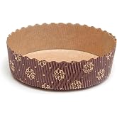 Tart Baking Molds &ndash; 100mm Round Baking Cups &ndash; 30 Natural &amp; Non-Toxic Paper Shells for Small Baked Goods, Brown, by BHI Packaging