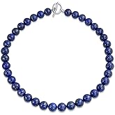 Simple Classic Hand Knotted Created Semi Precious Gemstone Round Ball 10MM Bead Strand Choker Collarbone Necklace Western Jewelry For Women Toggle Clasp 15 17 19 Inch