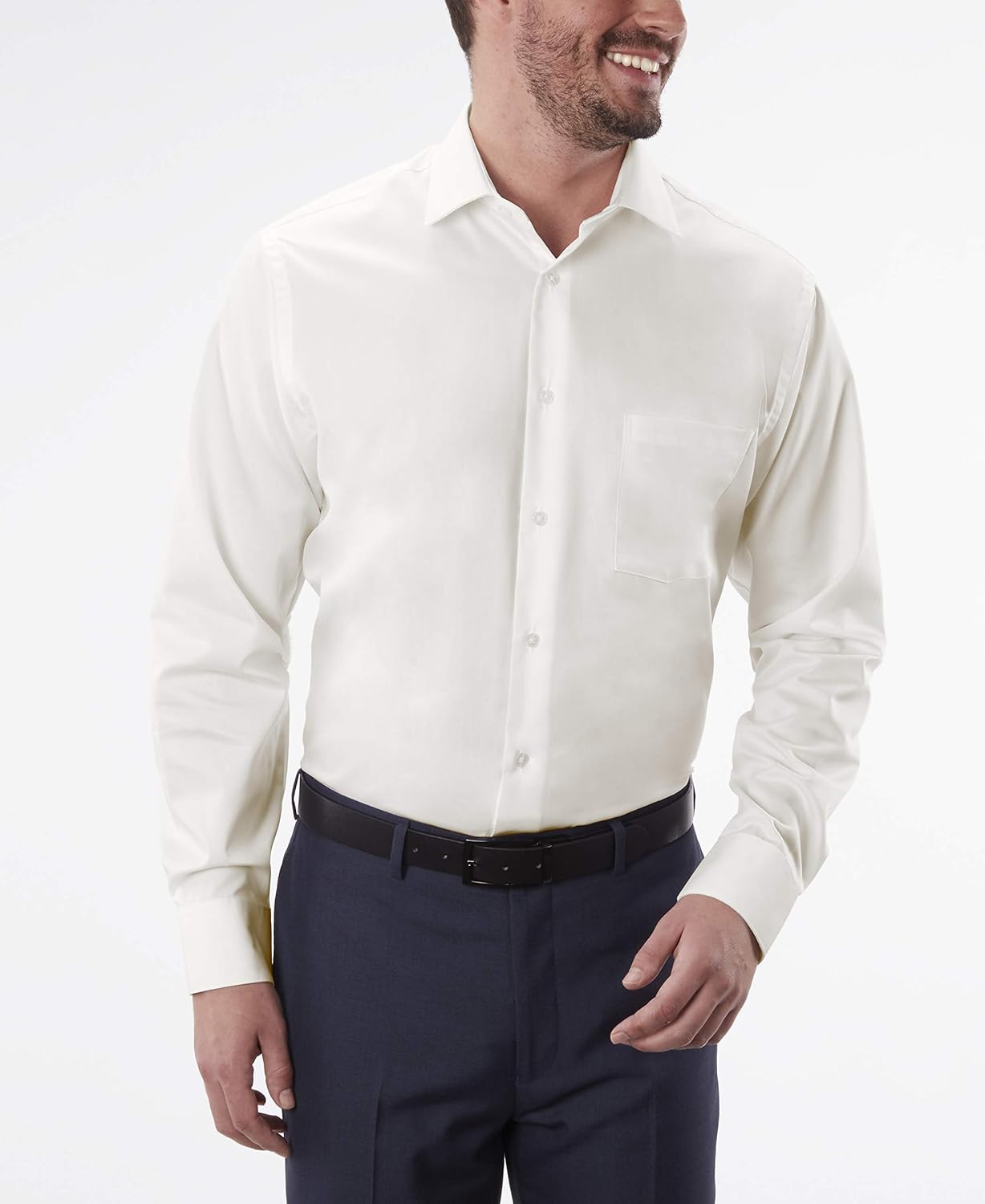 Geoffrey Beene Men's TALL FIT Dress Shirts Sateen Solid (Big and Tall): Clothing