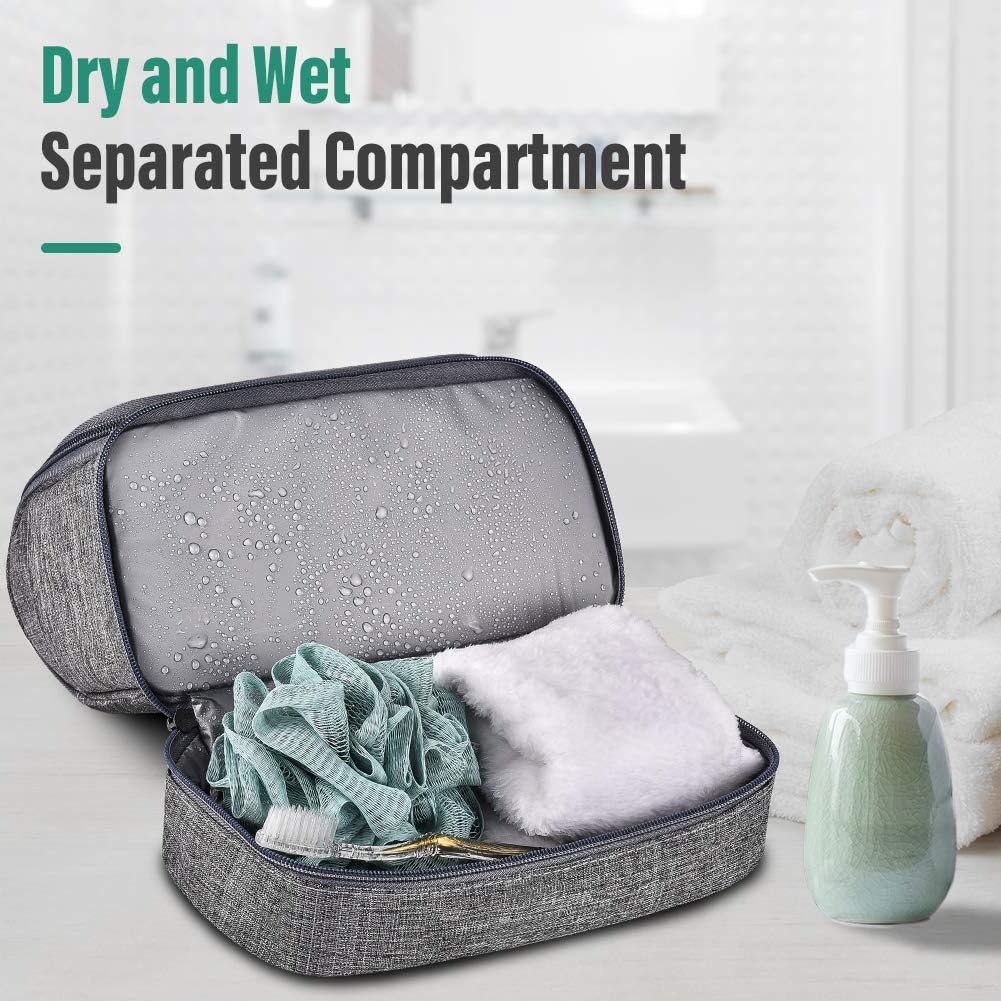 Toiletry Bag, VAGREEZ Upgraded Hanging Travel Toiletry Organizer Kit with Heavy-duty Zippers Waterproof Comestic Bag Dop Kit for Men or Women (Grey): Clothing