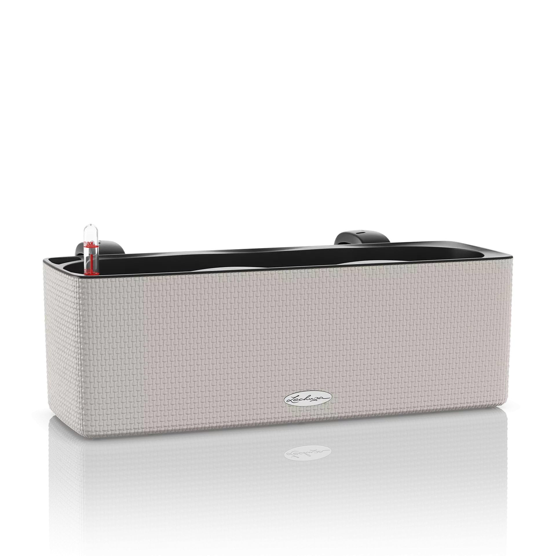 Lechuza CUBE Color Triple Self Watering Planter Plastic Indoor and Outdoor Hanging Plant Pot with Drainage Hole H14 L40 W14 cm Sand Brown